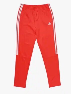 Mens Adidas Red Track Pants with Signature 3-Stripes size L